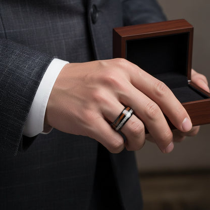 8mm Meteorite Engagement Ring