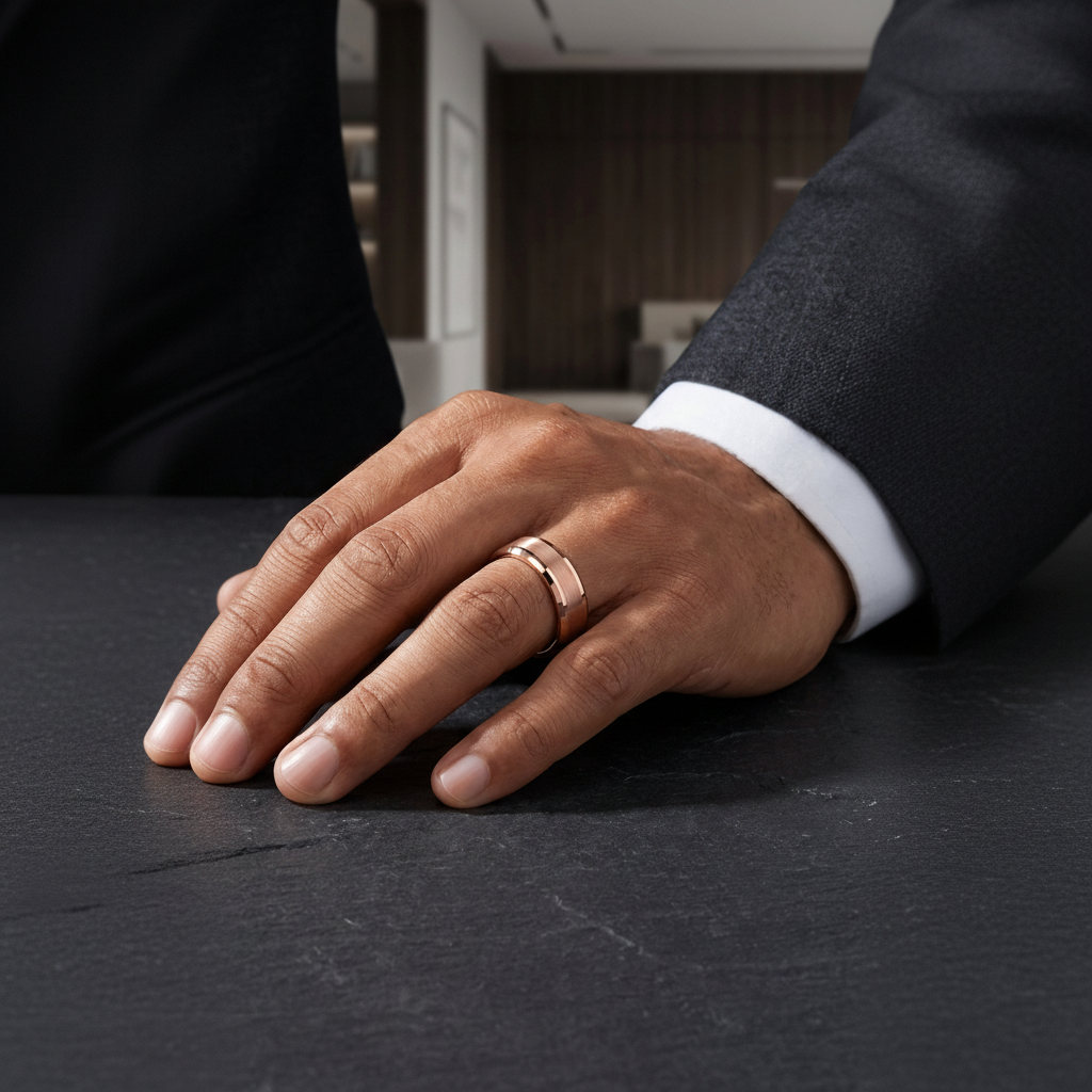 The Vowkeeper — Rose Gold Tungsten Band