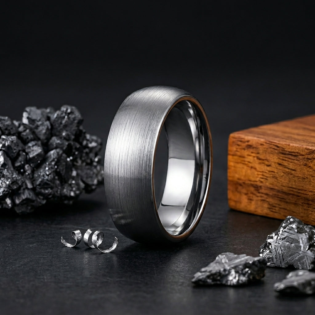 Silver Tungsten Promise Ring