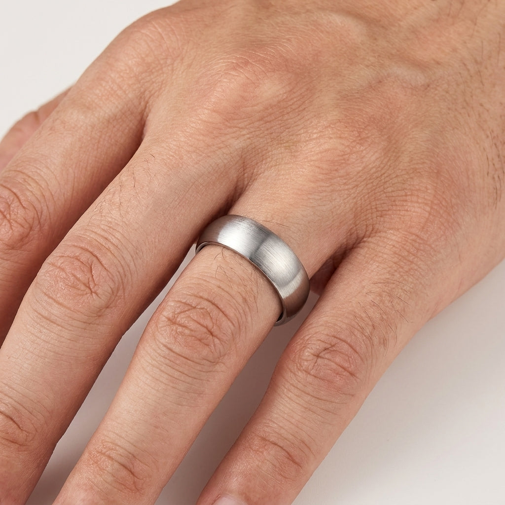 Silver Tungsten Promise Ring