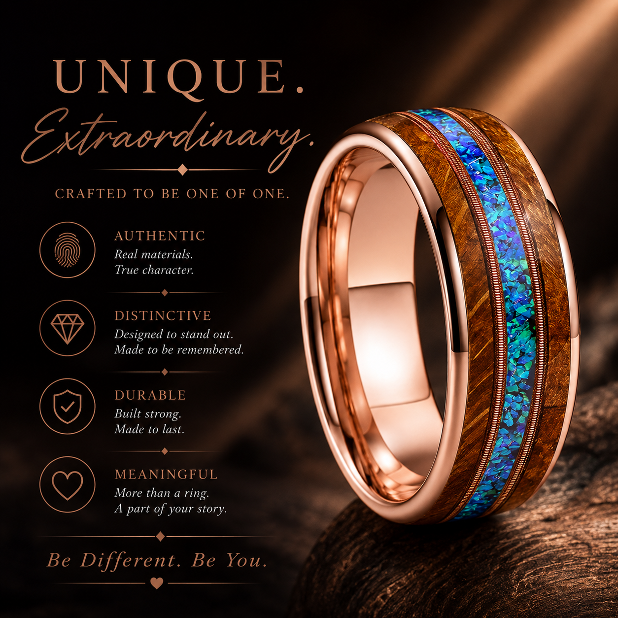 Tungsten Guitar String Ring