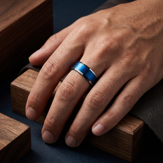 Tungsten Ring with Beveled Polished Finish