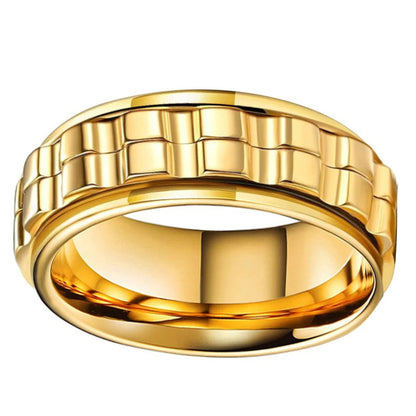 8mm-gold-Tungsten Spinner Ring