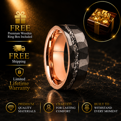 black-hammered-tungsten-ring-with-meteorite-inlay
