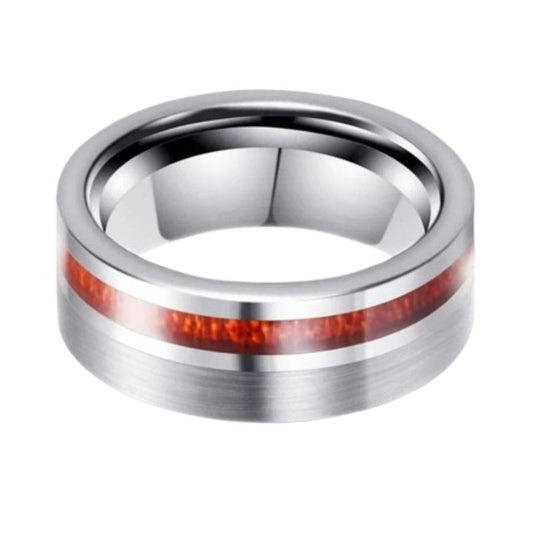 8mm Tungsten Ring with Wood Inlay