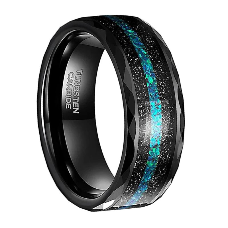 multi faceted tungsten ring