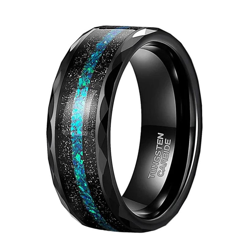 multi faceted tungsten ring
