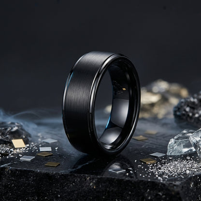 8mm Black Tungsten Ring for Men