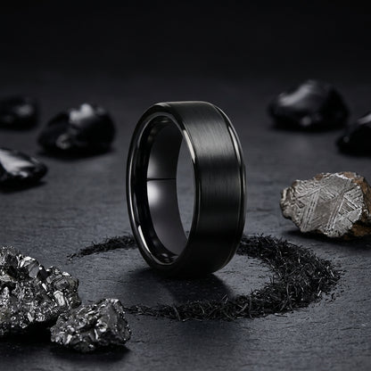 8mm Black Tungsten Ring for Men