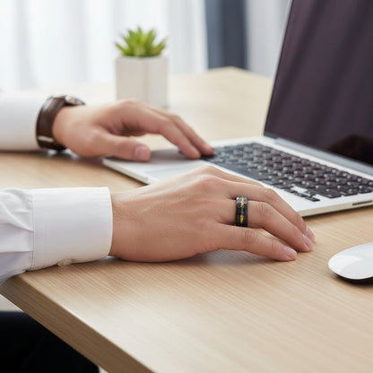 8mm Black Tungsten Carbide Ring for Men