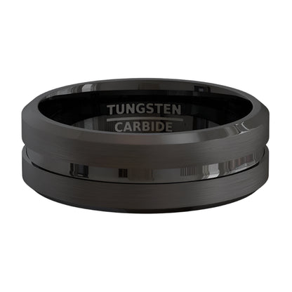 8mm Black Tungsten Ring