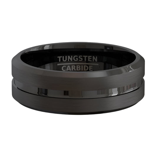 8mm Black Tungsten Ring