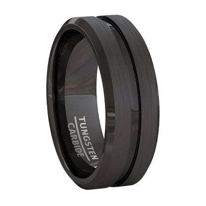 8mm Black Tungsten Ring