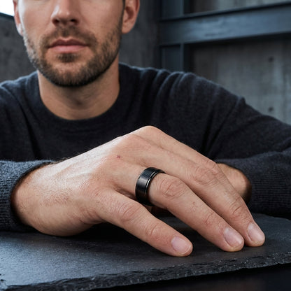 8mm Black Tungsten Ring for Men