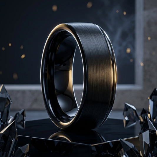 8mm Black Tungsten Ring for Men