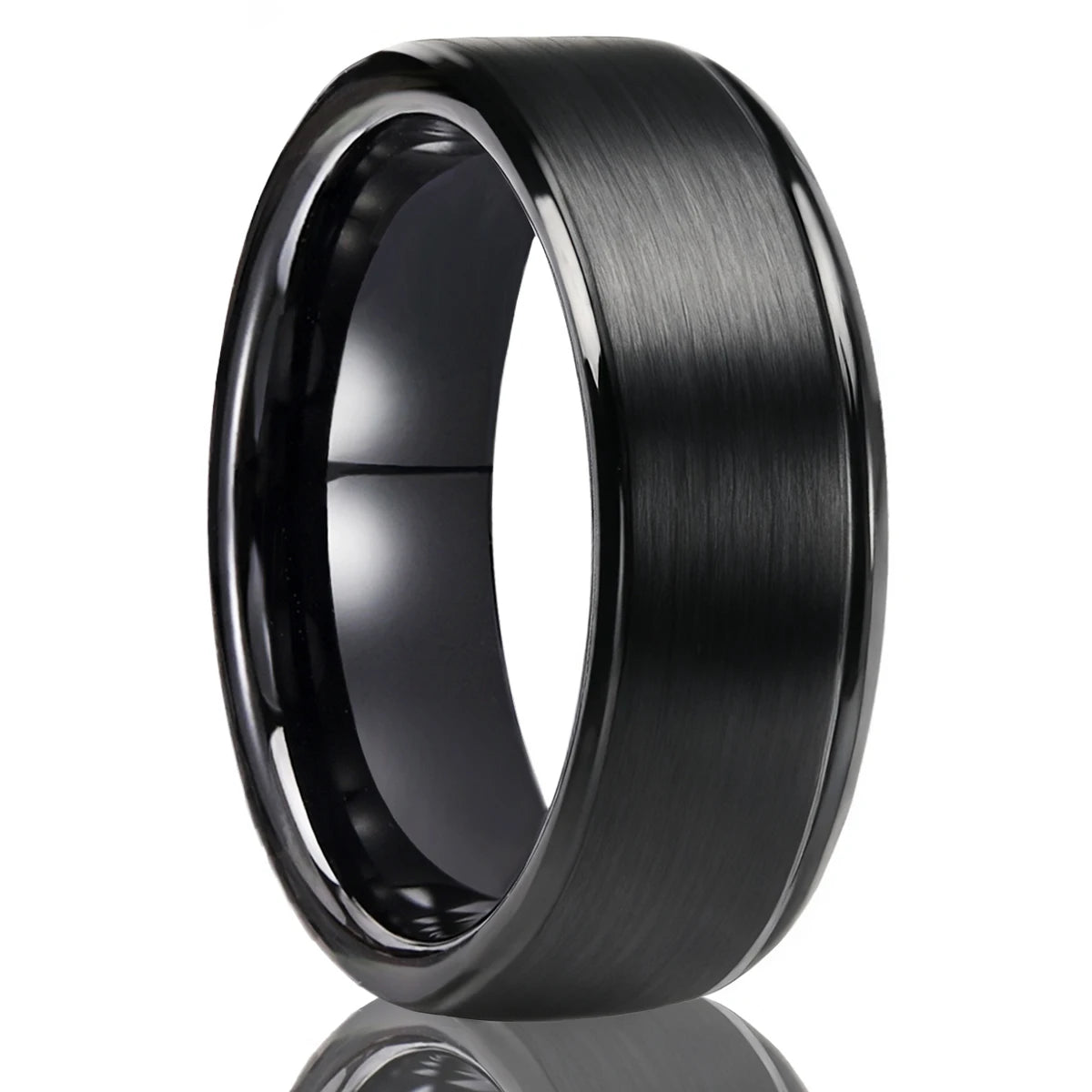 8mm Black Tungsten Ring for Men
