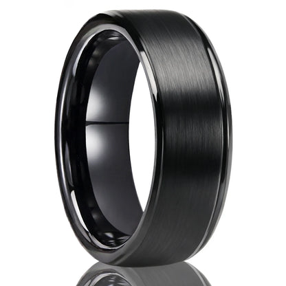 8mm Black Tungsten Ring for Men