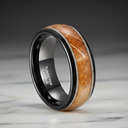 8mm_Black_Tungsten_Ring_with_Wood_Guitar_String_Inlay