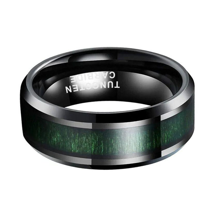 .8mm_Black_Tungsten_Ring_with_Green_Wood_Inlay
