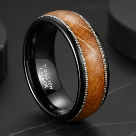 8mm_Black_Tungsten_Ring_with_Wood_Guitar_String_Inlay