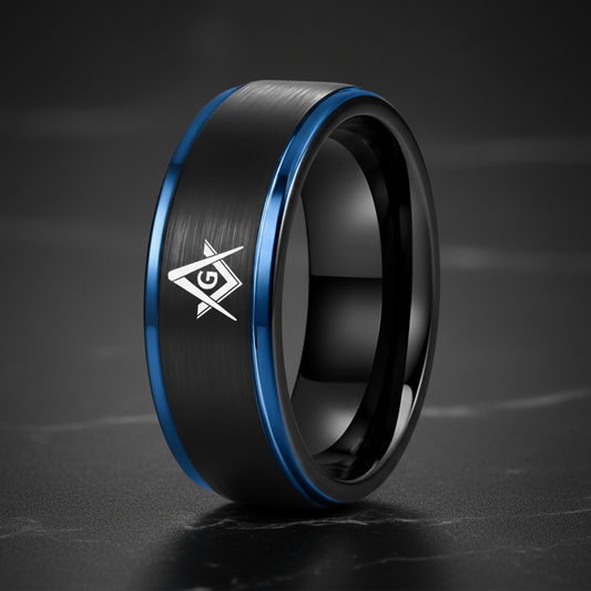 8mm_Black_Tungsten_Steel_Masonic_Ring
