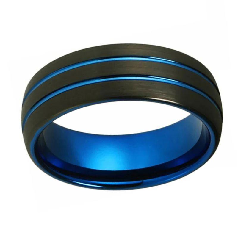 8mm_Black_and_Blue_Tungsten_Ring