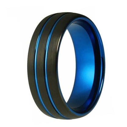 8mm_Black_and_Blue_Tungsten_Ring