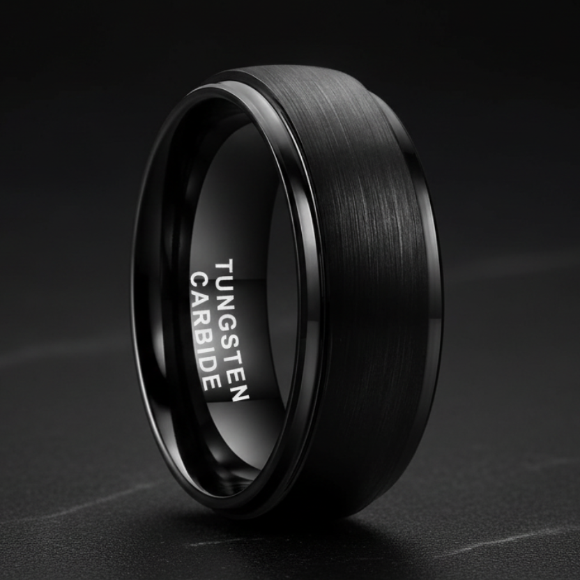 Black tungsten carbide ring