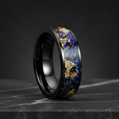 8mm_Blue_Sandstone_Tungsten_Ring_Black