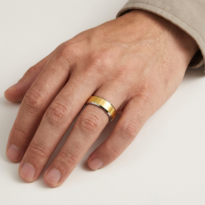 8mm Brushed Gold Tungsten Wedding Band
