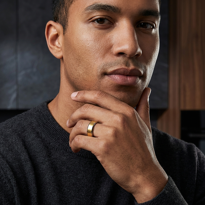 8mm Brushed Gold Tungsten Wedding Band