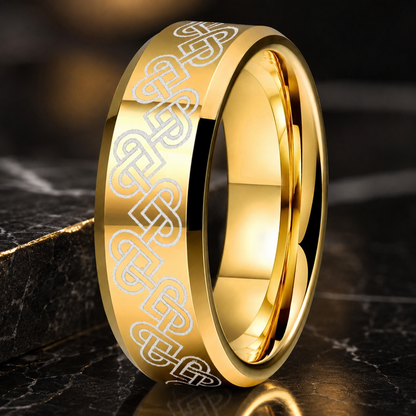 8mm Celtic Knot Tungsten Ring