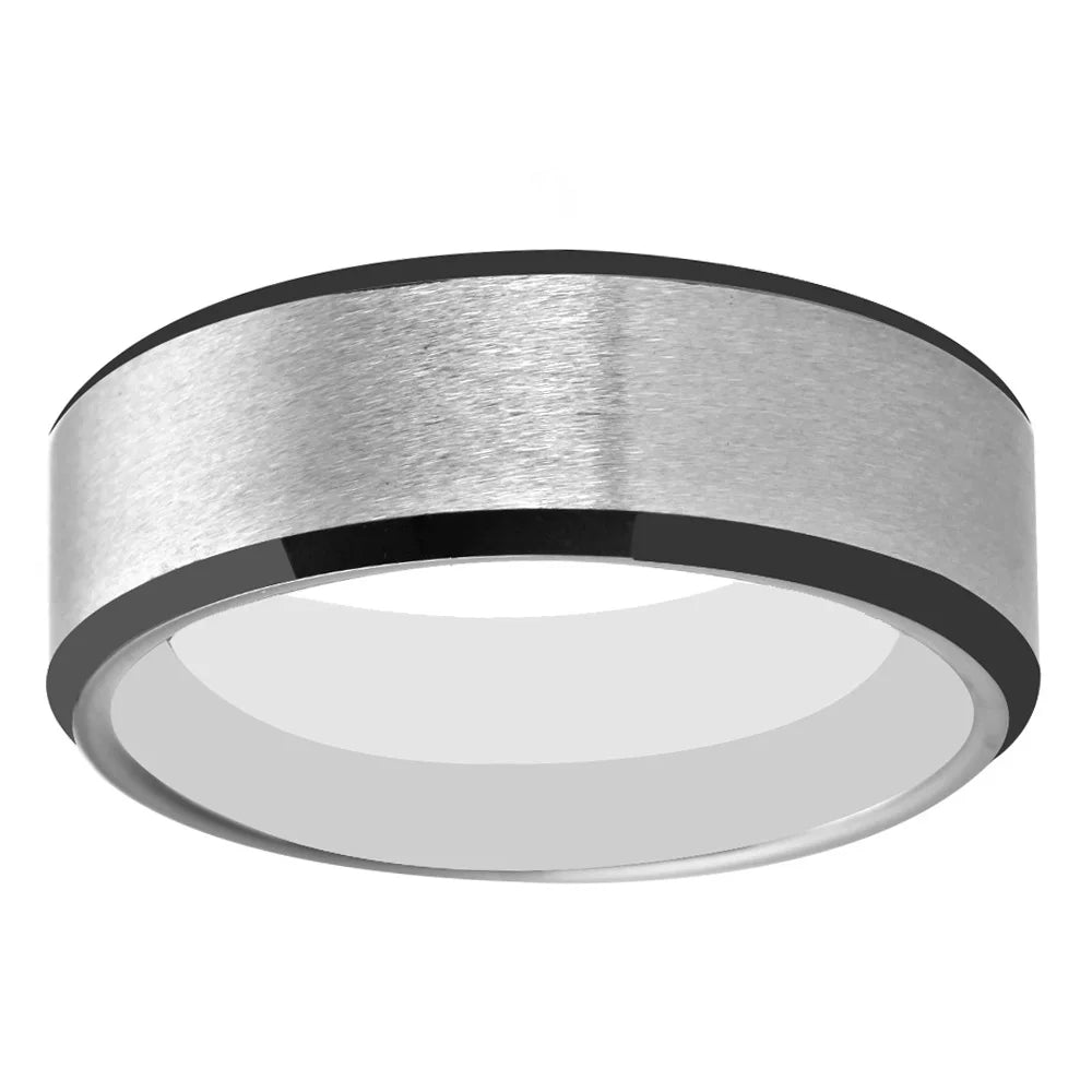 8mm Classic Brushed Tungsten Ring – Men’s Wedding Band”