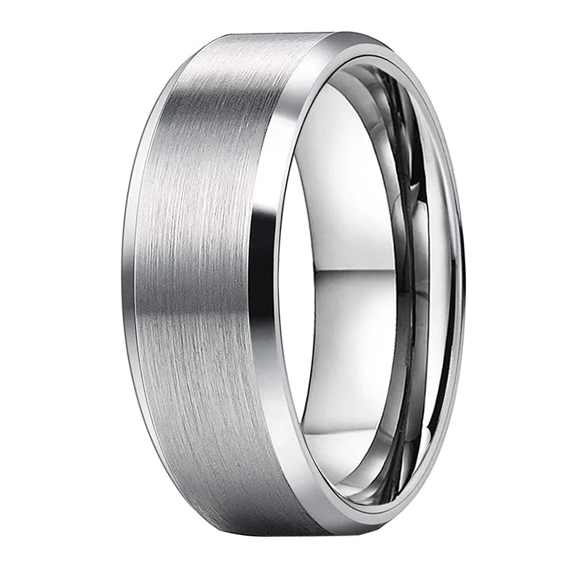 8mm_Classic_Tungsten_Steel_Ring