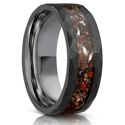 8mm Dinosaur Bone Tungsten Ring