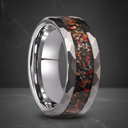  8mm Dinosaur Bone Tungsten Ring