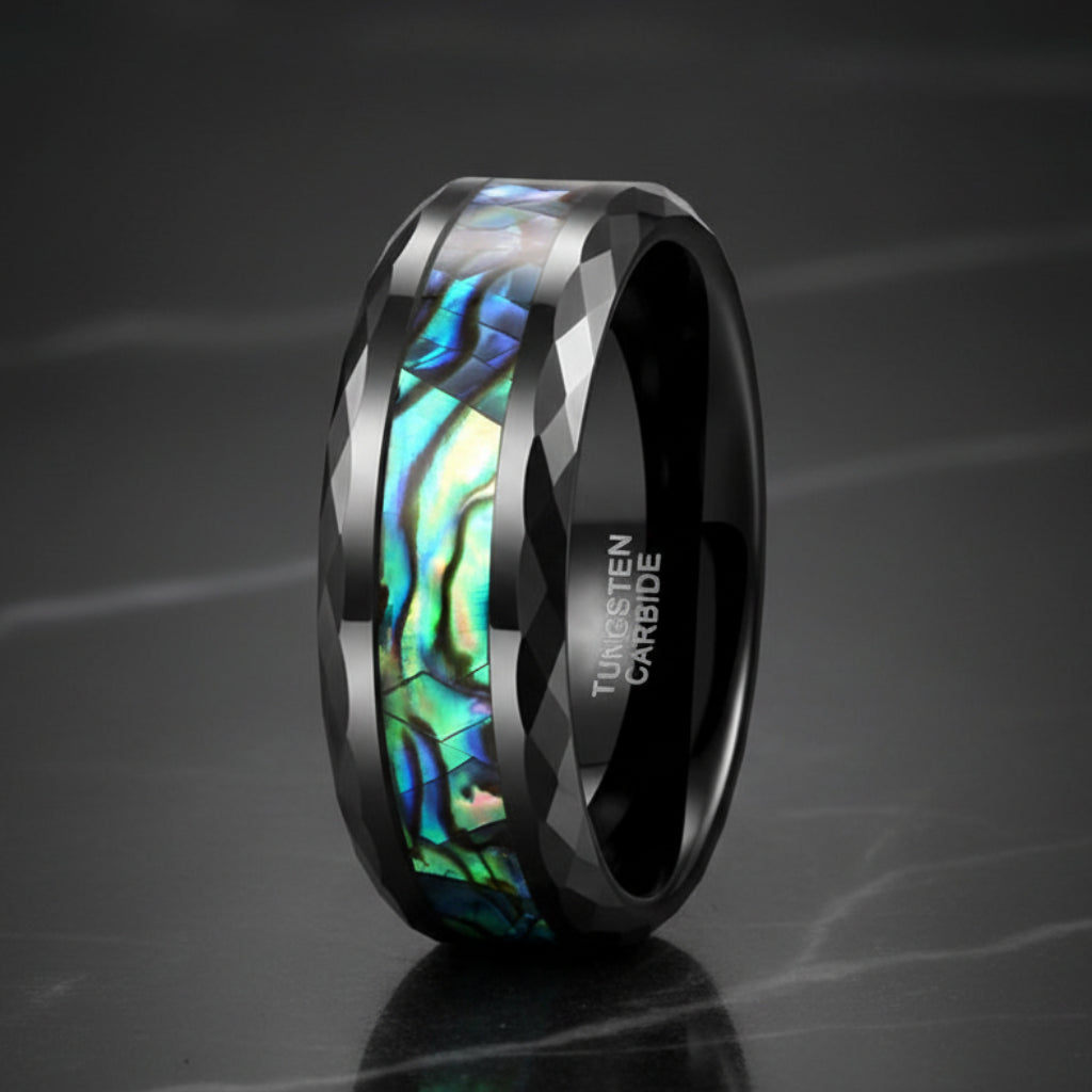 8mm Green Tungsten Ring for Men – Comfort Fit Band