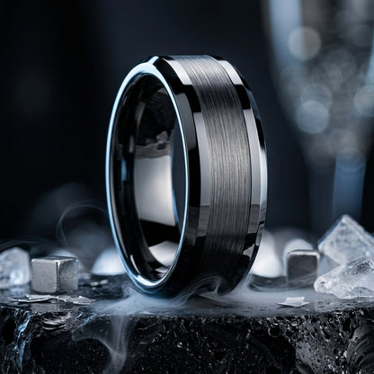 8mm Gunmetal Tungsten Ring