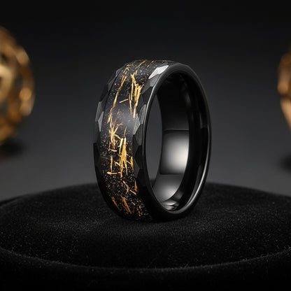 8mm Hammered Tungsten Wedding Band 