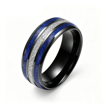 8mm Lapis Lazuli Meteorite Tungsten Ring