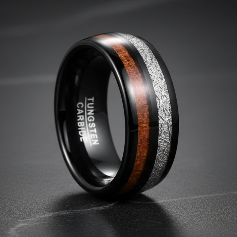 8mm Meteorite Engagement Ring