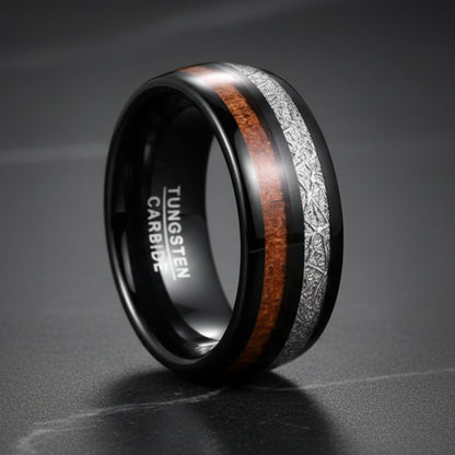 8mm Meteorite Engagement Ring