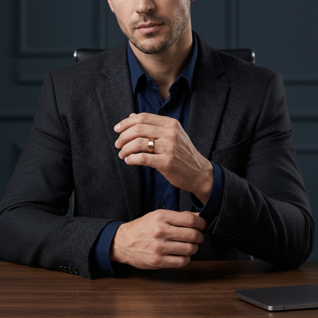 8mm Rose Gold Tungsten Wedding Band