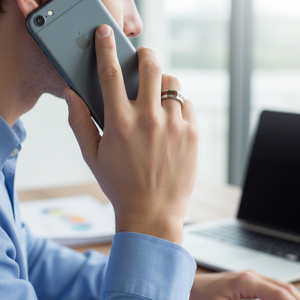 8mm_Rosewood_Tungsten_Flat_Wedding_Band