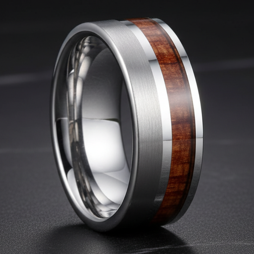 8mm_Rosewood_Tungsten_Flat_Wedding_Band