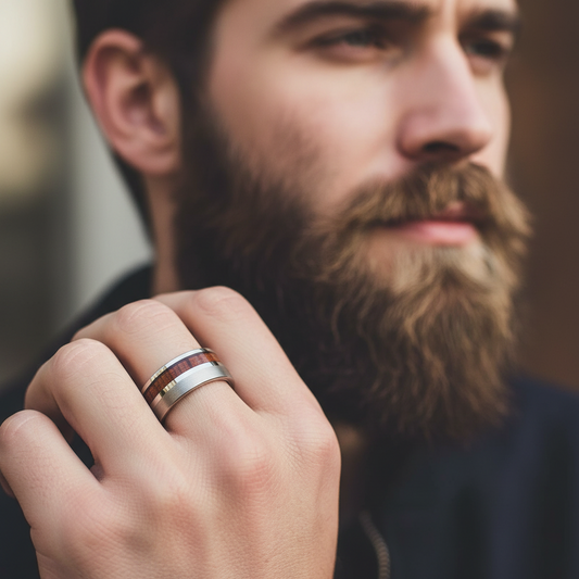 8mm Rosewood Tungsten Flat Wedding Band