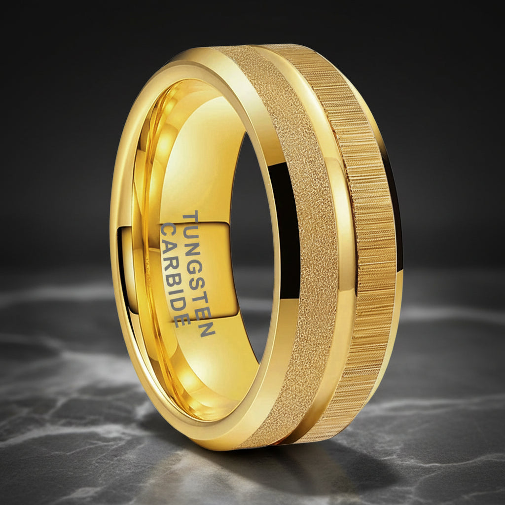 Sandblasted Tungsten Ring