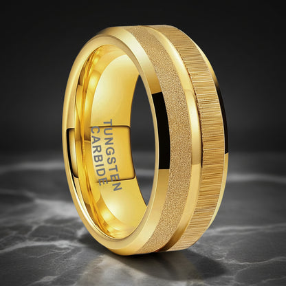 Sandblasted Tungsten Ring