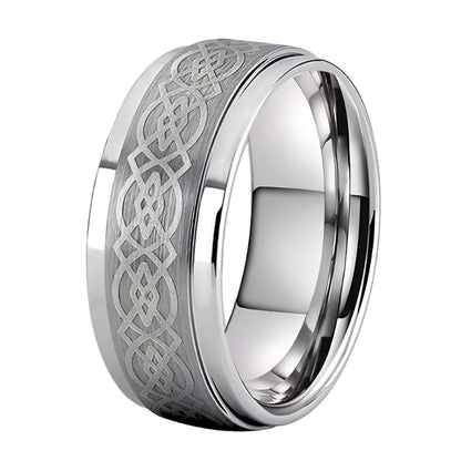 8mm Silver Brushed Tungsten Ring