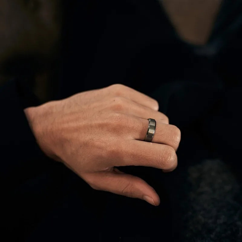 8mm Silver Tungsten Carbide Ring